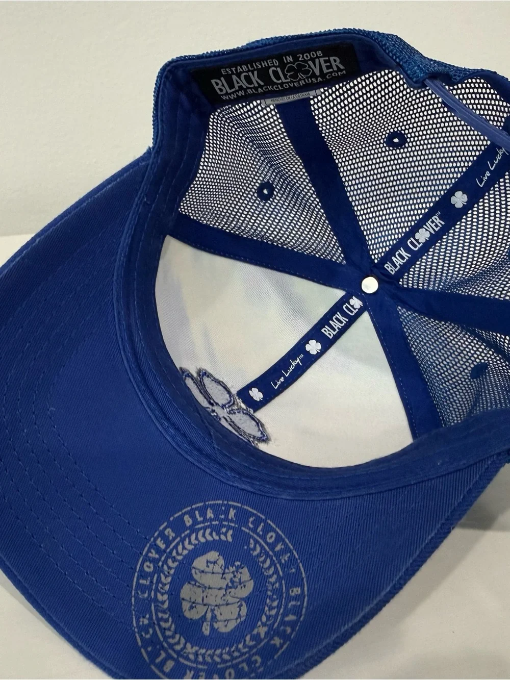 Black clover Blue Tie-Dye Clover Patch Baseball hat
